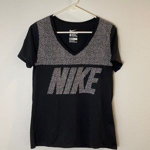 Nike Black & White Polkadot Dri-Fit Tee